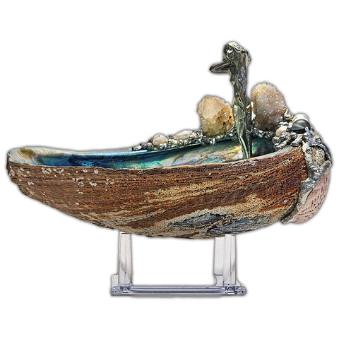 Goddess abalone shell jewelry bowl