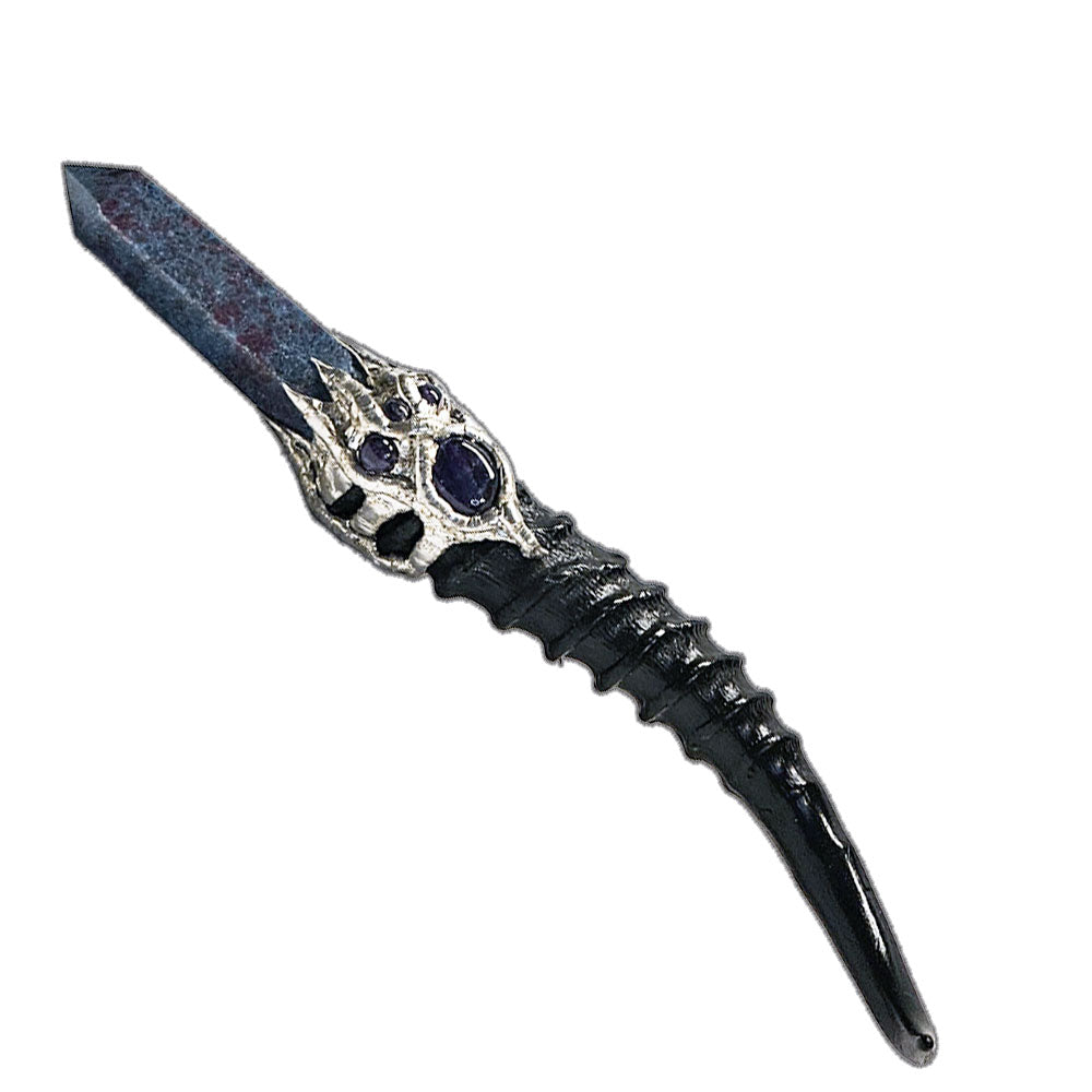 Ruby and kyanite blesbok horn scepter with amethyst