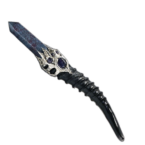 Ruby and kyanite blesbok horn scepter with amethyst