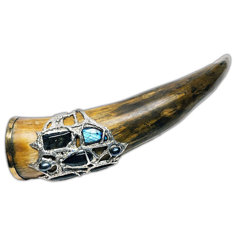 labradorite drinking horn front view