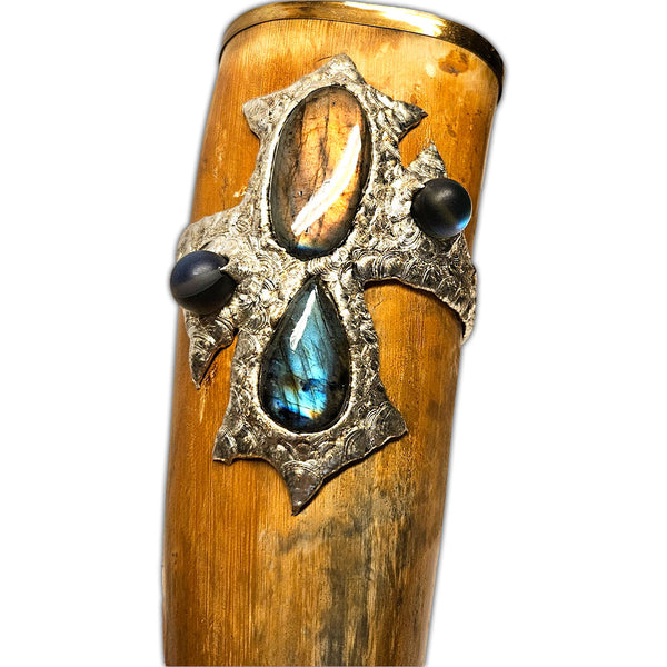 decorated drinking horn with mermaid tears