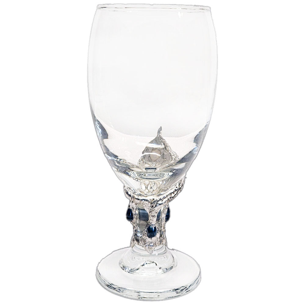 Lily Flower Glass, accented by 3 black pearls and 3 white pearls for timeless beauty, celebrate all occasions in style