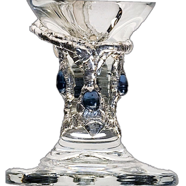 Lily Flower Glass, accented by 3 black pearls and 3 white pearls for timeless beauty, celebrate all occasions in style close up