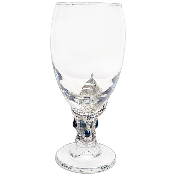 Lily Flower Glass, accented by 3 black pearls and 3 white pearls for timeless beauty, celebrate all occasions in style