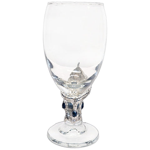 Lily Flower Glass, accented by 3 black pearls and 3 white pearls for timeless beauty, celebrate all occasions in style