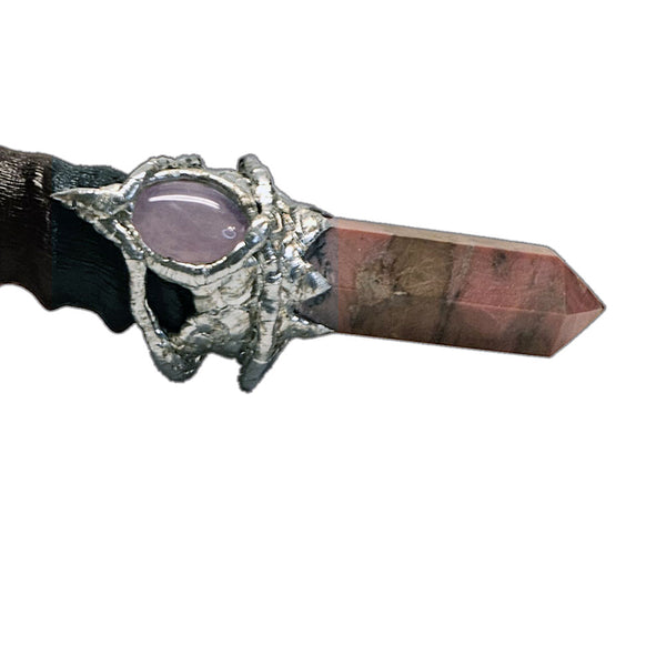Rhodonite point and rose quarts scepter